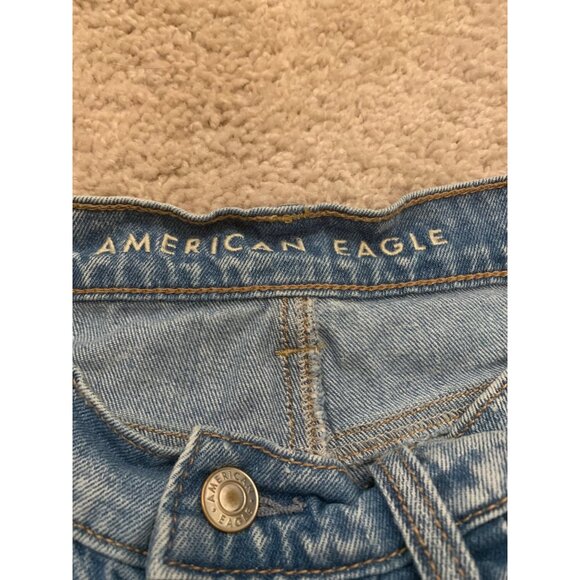 American Eagle Womens High-Waisted Light‎ Wash Denim Shorts - Size 00 - Picture 4 of 7